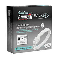 Ошейник AnimAll VetLine Wicker для кошек и собак, противопаразитарный, белая жемчужина, 35 см