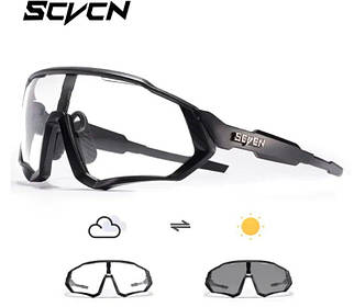 Спортивні фотохромні окуляри, велокуляри UV400 Чорні
