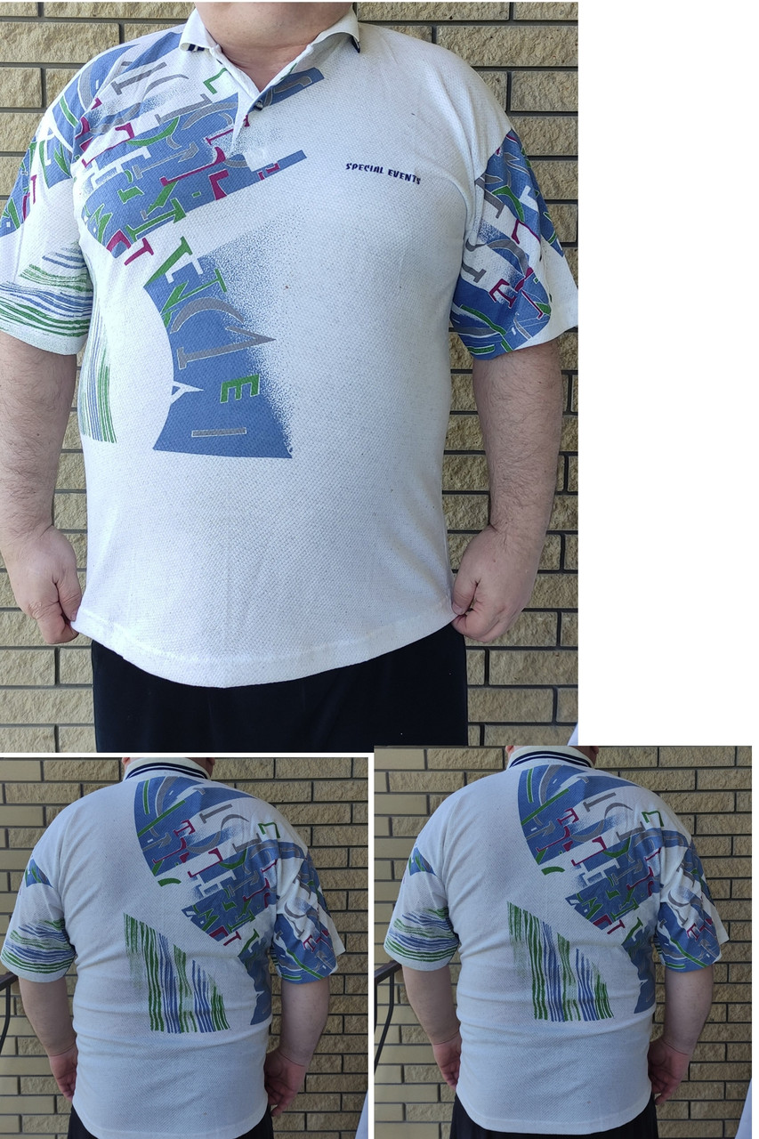 Футболка поло чоловіча батальна коттонова великого розміру SQUARE, Таїланд