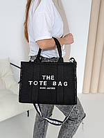 Женская сумка большая текстильная Marc Jacobs черная Марк Джейкобс шопер