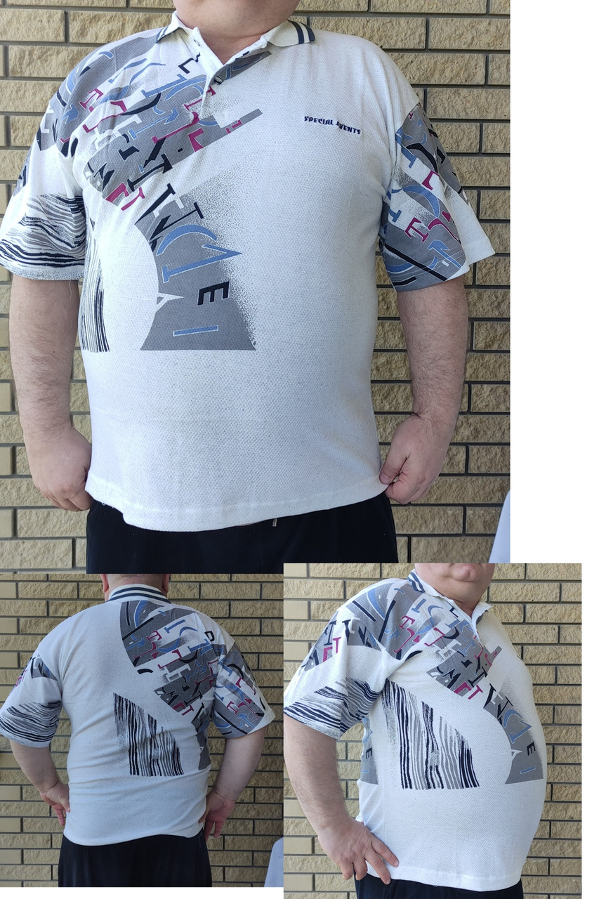 Футболка поло чоловіча батальна коттонова великого розміру SQUARE, Таїланд