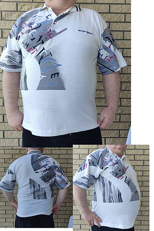 Футболка поло чоловіча батальна коттонова великого розміру SQUARE, Таїланд, фото 1
