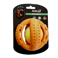 Игрушка AnimAll GrizZzly для собак, теннисный мяч, желто-оранжевый, 11.2 см