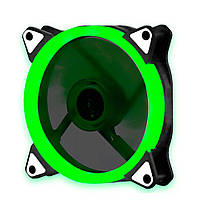 Кулер корпусний 12025 DC sleeve fan 3pin + 4pin - 120*120*25мм, 12V, 1100об/хв, Green, односторонній l
