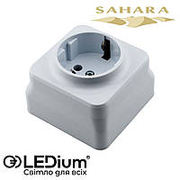 Розетка одномісна із заземленням (кераміка) серія "SAHARA"