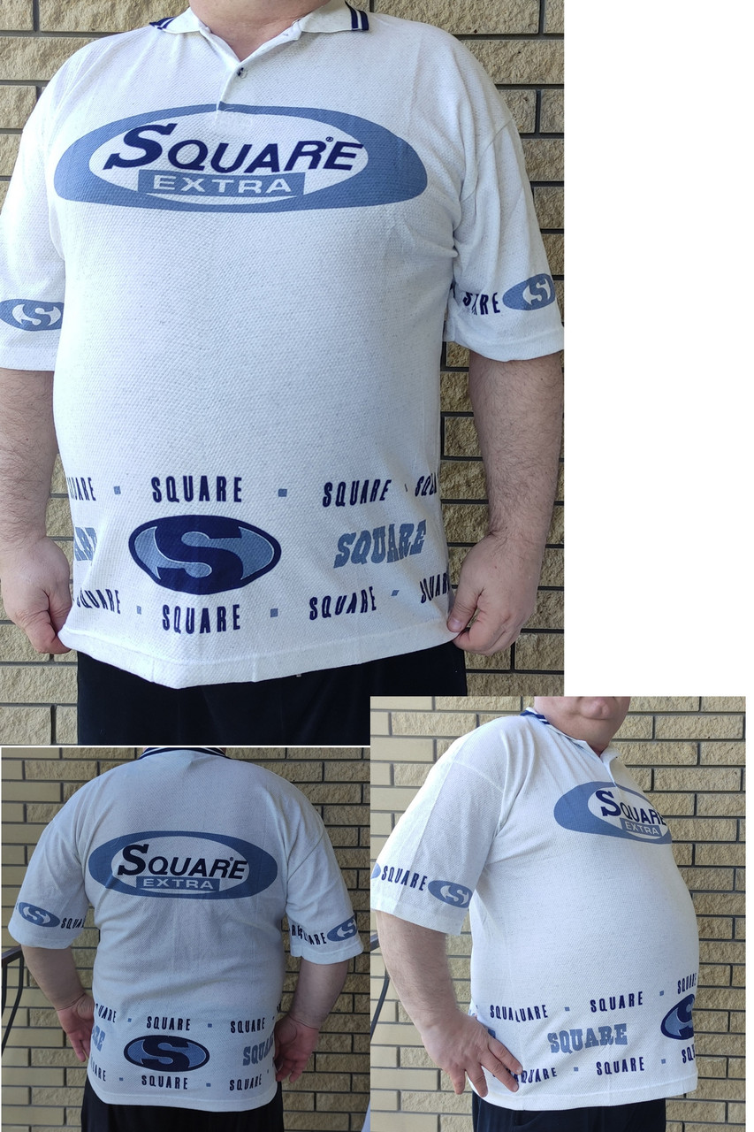 Футболка поло чоловіча батальна коттонова великого розміру SQUARE, Таїланд