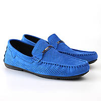 Голубые стильные мужские мокасины из нубука летняя обувь Rosso Avangard Ethereal Blue NUB Perf
