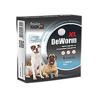 Таблетки AnimAll VetLine DeWorm XL антигельминтный препарат для крупных собак, 5 табл