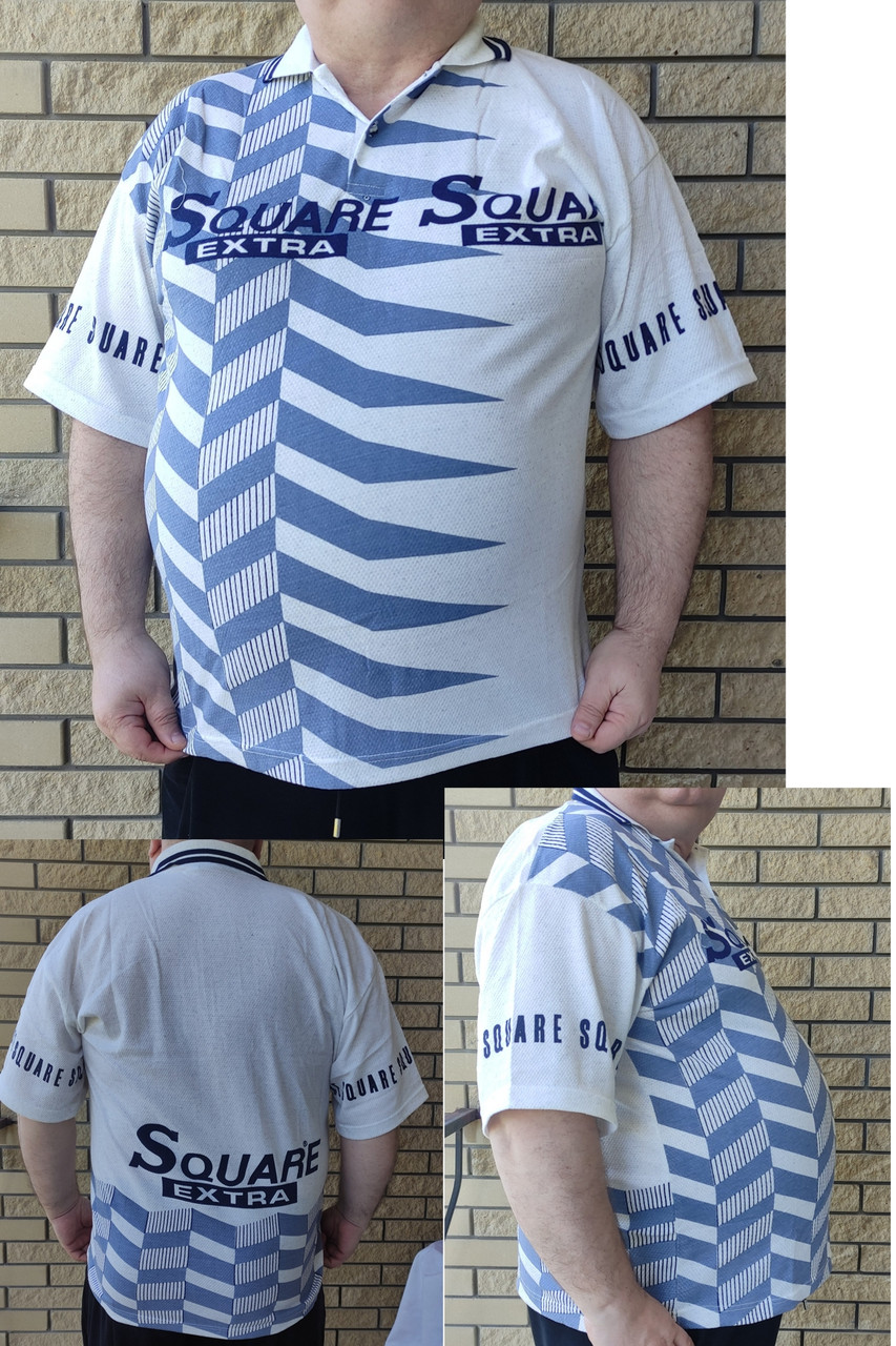 Футболка поло чоловіча батальна коттонова великого розміру SQUARE, Таїланд