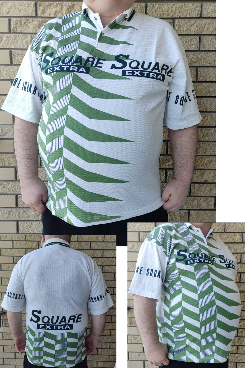 Футболка поло чоловіча батальна коттонова великого розміру SQUARE, Таїланд