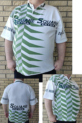 Футболка поло чоловіча батальна коттонова великого розміру SQUARE, Таїланд, фото 1