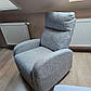 Розкладне крісло c механізмом реклайнер Olimp 80х160 см сірий текстиль для відпочинку, фото 3