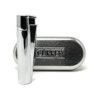 Clipper metal JET Silver Глянец Зажигалка