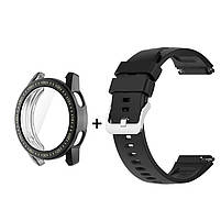 Комплект для годинника Xiaomi Watch S1 Active чорний (чохол + силіконовий ремінець 22 мм), фото 3