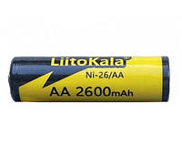 Аккумулятор AA LiitoKala Ni-26/AA 1.2V 2600mAh NiMH (Черный с желтым)