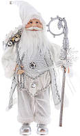 Декоративный Santa в цвете серебро с подарками и посохом 45см BonaDi DP219400 PK, код: 8260429