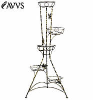 Подставка для 5 вазонов кованая витая AVVS tech 112х50см золотистый с патиной