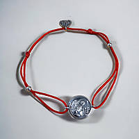 Браслет красная нить с серебряными элементами "Архангел"