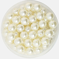 Намистини Штучні Перли пластик 6 мм 20 грам приблизно 170 шт колір Молочний