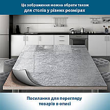 Покриття для підвіконня, м’яке скло з фотодруком сірий абстрактний фон 35х100 см, фото 4