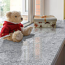 Покриття для підвіконня, м’яке скло з фотодруком сірий абстрактний фон 35х100 см, фото 2