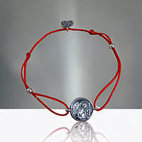 Браслет красная нить с серебряными элементами "Архангел"