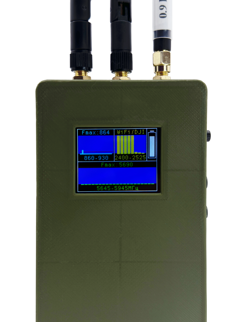 確認用です Аналізатор спектру 2.4, 5.8, 4.9-5.2, 0.9 Ghz MDDSR1 