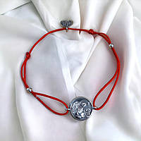 Браслет красная нить с серебряными элементами "Архангел" - защита от негатива и привлечение удачи