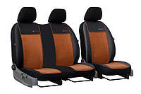 Универсальные авто чехлы на сиденья еко кожа с алькантарой Pok-ter Exclusive 1+2 коричневый FT, код: 8037214