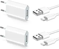 Сток Кабель для iPhone Apple Lightning to USB и блок питания 2 штук 5W