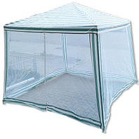 Намет з москітною сіткою (тент поліетилен, каркас металеві трубки, з усіх боків москітна сітка), фото 2