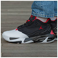 Мужские кроссовки Nike Air Jordan Max Aura 4 White Black Red, кожаные кроссовки найк аир джордан макс аура 4