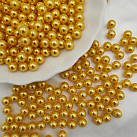 Намистини Штучні Перли пластик 6 мм 20 грам приблизно 170 шт колір Золото