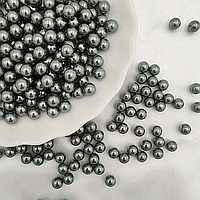 Намистини Штучні Перли пластик 6 мм 20 грам приблизно 170 шт колір Графіт
