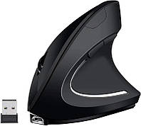 Вертикальная мышь для правшей Ergonomic Mouse, беспроводная, соединение через фишку 2,4GHz, аккумуляторная