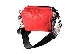 Жіноча шкіряна двостороння сумка "Minimo" червоно-чорна