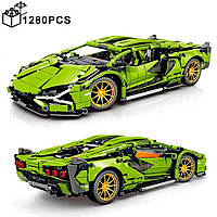 Машинка конструктор Lamborghini 1:14 Sian FKP 37 1280 деталей Зелений