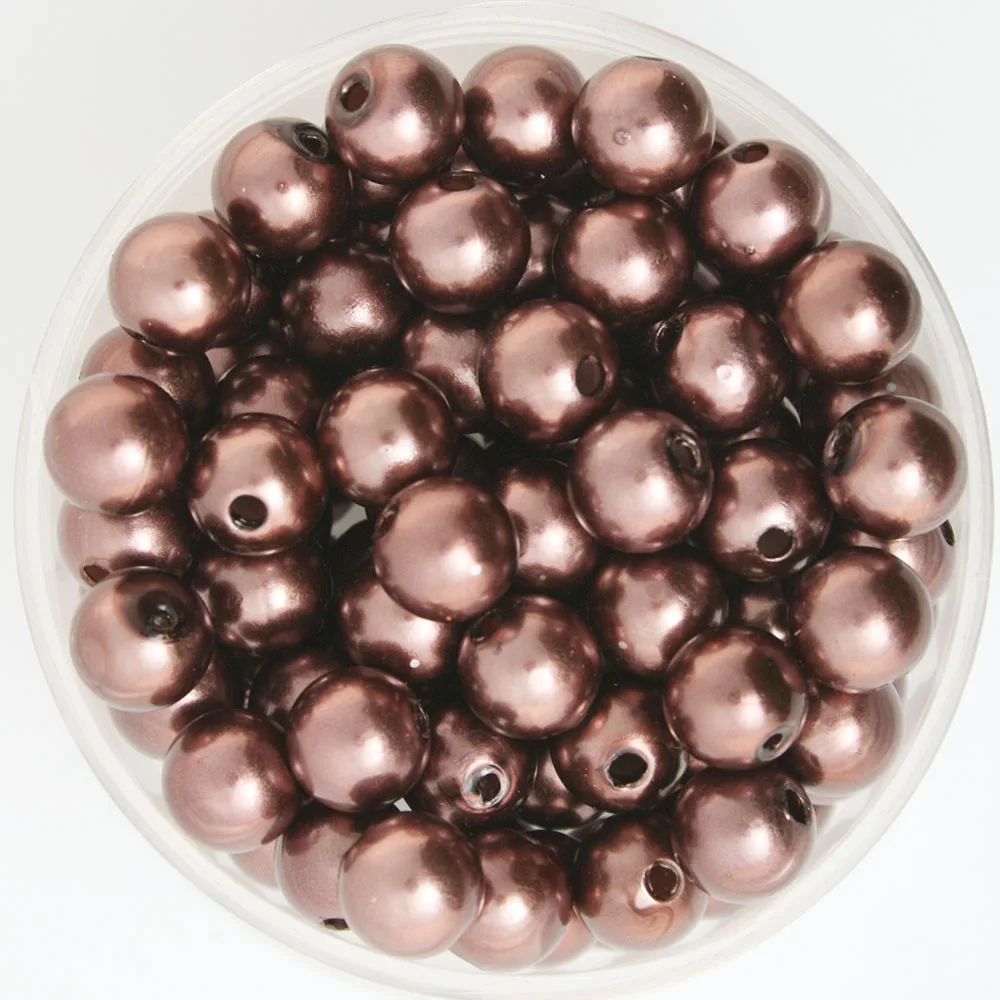 Намистини Штучні Перли пластик 6 мм 250 грам колір Бронза
