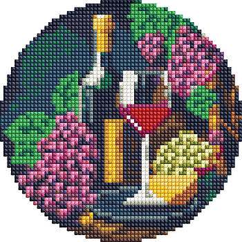 Кругла Алмазна мозаїка - Вишукана дегустація d19 Ідейка (AM-R7922)