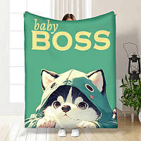 Плед Собачка Baby Boss якісне покривало з 3D малюнком розмір 160х200 хит