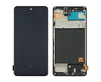 Дисплей для Samsung A515 Galaxy A51 (2020) с чёрным тачскрином и корпусной рамкой