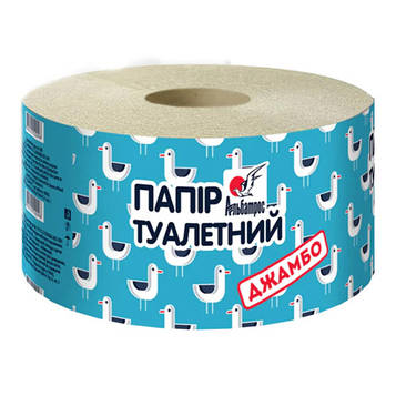 Папір туалетний макулатурний Альбатрос Джамбо з тисненням 120 м 1 шт. (098)