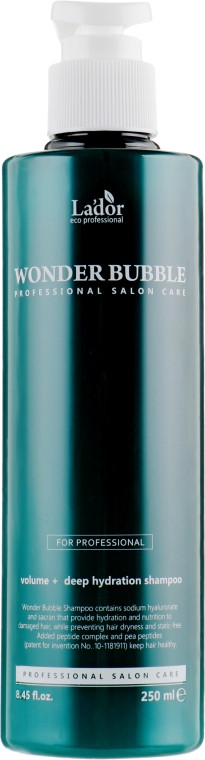 Пептидний шампунь для об'єму і гладкості волосся Lador Wonder Bubble Shampoo, 250 мл (8809500817413)