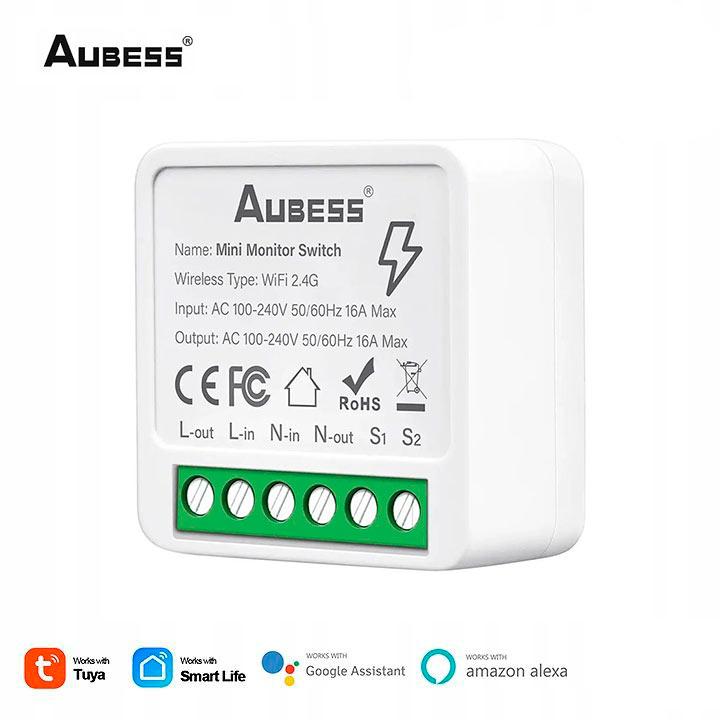 Wi-Fi реле Aubess Mini Smart Switch Tuya Smart Life 16А, смарт вимикач, розумний перемикач, фото 1