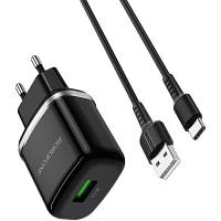 Зарядное устройство BOROFONE BA36A High speed single port QC3.0 charger setType-C Black BA36ACB e