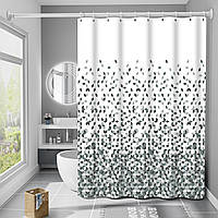 Шторка для ванної кімнати Bathlux 180 x 180 см люкс якість з водовідштовхувальним покриттям, Біла в ромби хіт