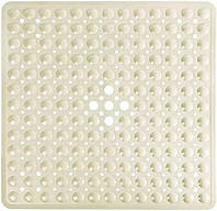Силиконовый коврик противоскользящий Bathlux на присосках для ванны и душа, квадратный 52*53 см Бежевый хит