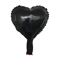 Фольгированный шар сердце 25см (10") | Черный