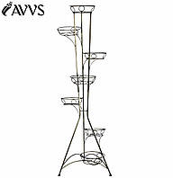 Подставка для 7 вазонов кованая AVVS tech 141х50 см золотистый с черной патиной