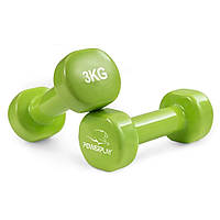 Гантель вінілова PowerPlay 4125 Achilles Green, 2*3 кг